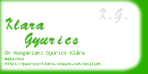 klara gyurics business card