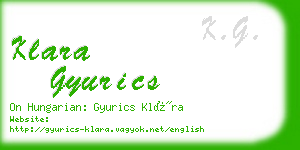 klara gyurics business card